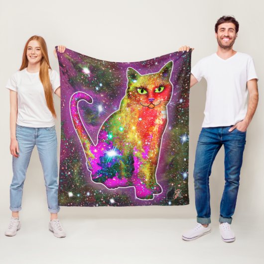 Kosmische Katze Zeta Fleecedecke (Beispiel)