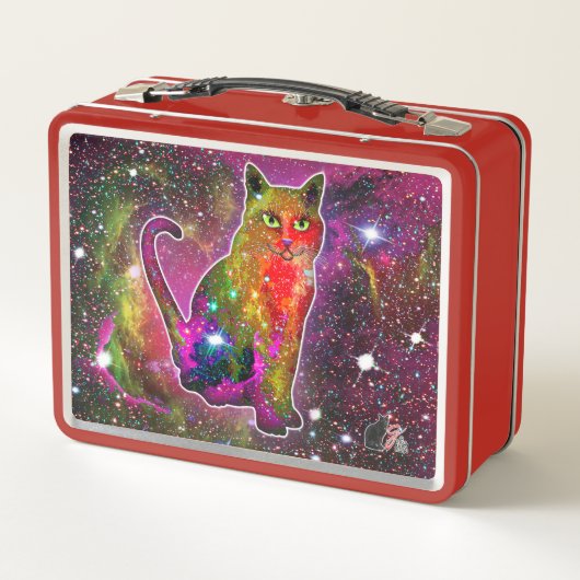 Kosmische Katze Zeta Metal Lunchbox (Rückseite)