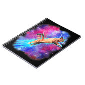Kosmische Katzen Funny Outway T-Shirt Galaxy Kitty Notizblock (Linke Seite)