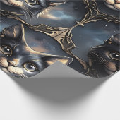 Kosmische Katzen Geschenkpapier (Ecke)