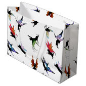 Kosmische Katzen Große Geschenktüte (Vorderseite Schrägansicht)