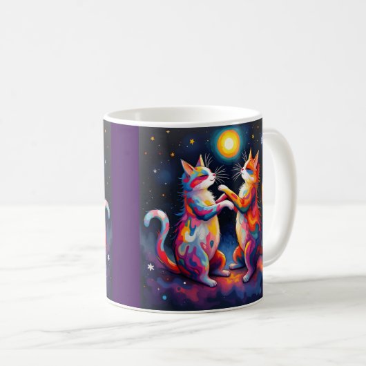 Kosmische Katzen Kaffeetasse (VorderseiteRechts)