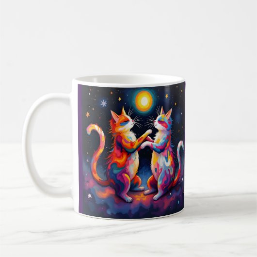 Kosmische Katzen Kaffeetasse (Links)