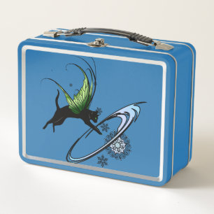 Kosmische Katzen-Schneeflocke Metall Lunch Box