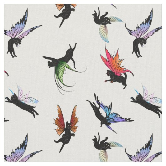 Kosmische Katzen Stoff (Nahaufnahme)