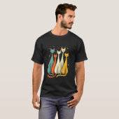 Kosmische Katzen unter dem Nachthimmel T-Shirt (Vorne ganz)