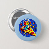 Kosmische Katzenastronautensticker - Funny Space P Button (Vorne & Hinten)