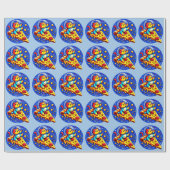 Kosmische Katzenastronautensticker - Funny Space P Geschenkpapier (Flach)