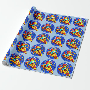 Kosmische Katzenastronautensticker - Funny Space P Geschenkpapier