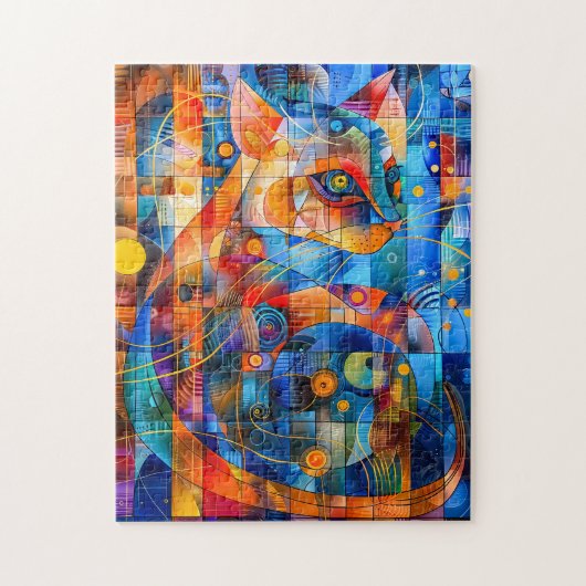 Kosmische Katzenkunst mit stellarem Hintergrund Puzzle (Vertikal)