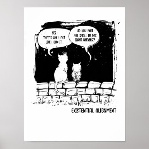 Kosmische Katzenperspektive Lustige Katzenkunst Poster