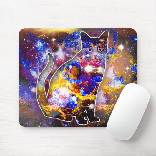 Kosmische Katzenpsi Mousepad (Mit Mouse)