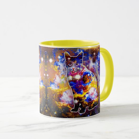 Kosmische Katzenpsi Tasse (VorderseiteRechts)