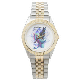 Kosmische Katzentoilette - Surreal Vaporwave Art Armbanduhr