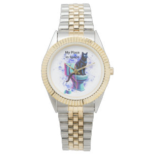 Kosmische Katzentoilette - Surreal Vaporwave Art Armbanduhr