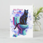 Kosmische Katzentoilette - Surreal Vaporwave Art Einladung (Stehend Vorderseite)