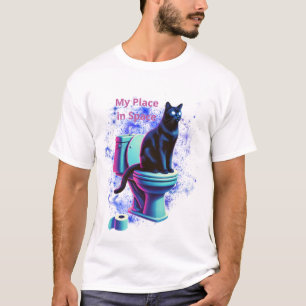 Kosmische Katzentoilette - Surreal Vaporwave Art T-Shirt