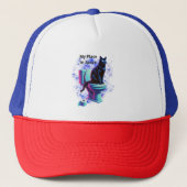 Kosmische Katzentoilette - Surreal Vaporwave Art Truckerkappe (Vorderseite)