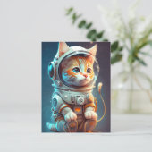 Kosmische Kitty Cat Postkarte (Stehend Vorderseite)