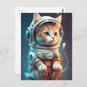 Kosmische Kitty Cat Postkarte (Vorne/Hinten)