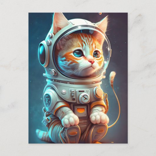 Kosmische Kitty Cat Postkarte (Vorderseite)