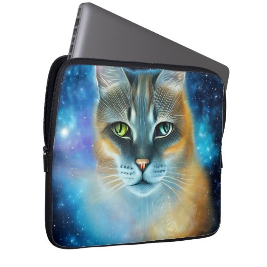 Kosmische Kitty Laptopschutzhülle (Vorne Rechts)