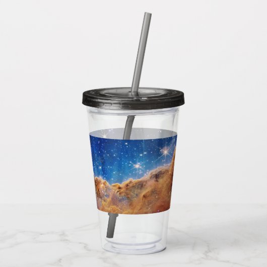 Kosmische Klippen Carina Nebula Weltraum-Webkop Te Acryltrinkbecher (Rückseite)