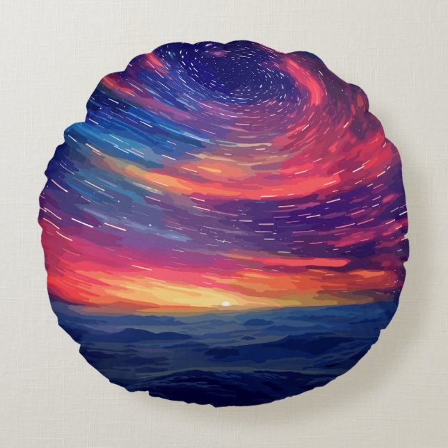 Kosmische Konstellation Rundes Kissen (Vorderseite)