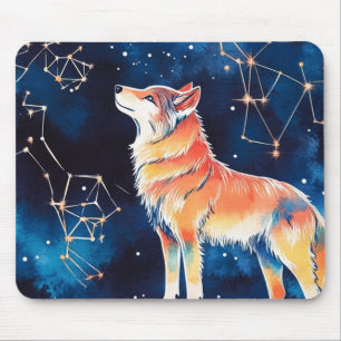 Kosmische Konstellation Wolf Leuchtende Galaxie Mousepad