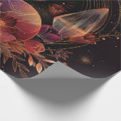Kosmische Kristallberingte Planeten-Fantasy-Kunst  Geschenkpapier (Ecke)