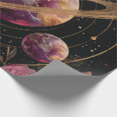 Kosmische Kristallberingte Planeten-Fantasy-Kunst Geschenkpapier (Ecke)