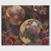 Kosmische Kristallberingte Planeten-Fantasy-Kunst  Geschenkpapier (Flach)
