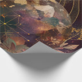 Kosmische Kristallberingte Planeten-Fantasy-Kunst  Geschenkpapier (Ecke)