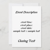 Kosmische Kuben Einladung (Rückseite)