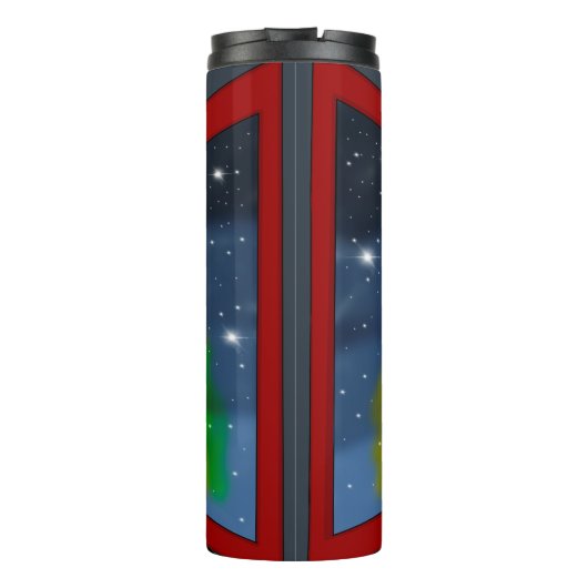 Kosmische Kunst Nordlichter Thermosbecher (Rückseite)