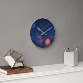 Kosmische Kuschel-Wanduhr Runde Wanduhr