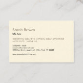 Kosmische Latte Vacuum Reinigung Waschteppich Visitenkarte (Rückseite)