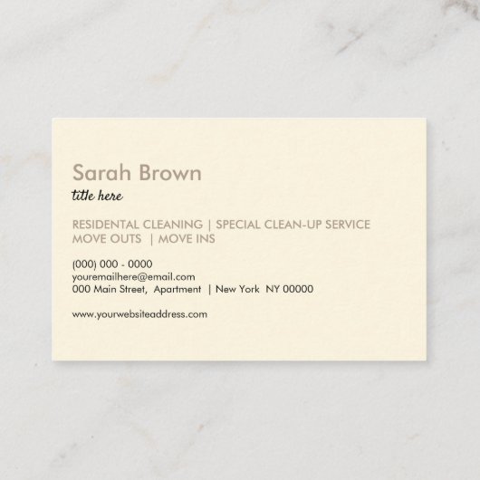 Kosmische Latte Vacuum Reinigung Waschteppich Visitenkarte (Rückseite)