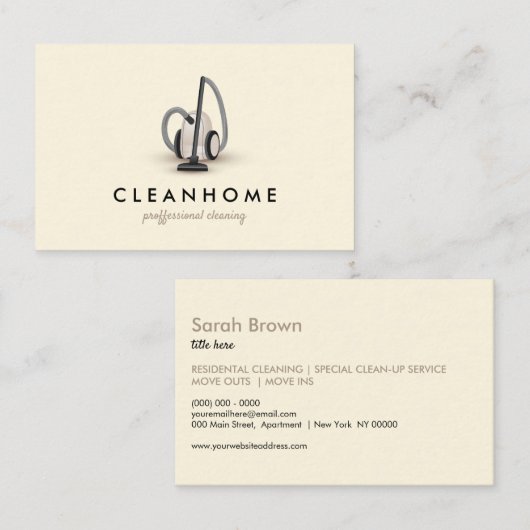 Kosmische Latte Vacuum Reinigung Waschteppich Visitenkarte (Vorne/Hinten)