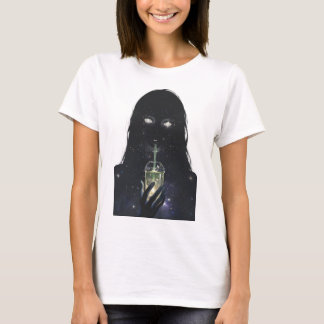 Kosmische Leere Mädchen trinkt Sternenstaub T-Shirt