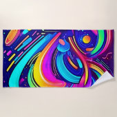 Kosmische Leinwand: Ein FarbUniversum Strandtuch (Vorderseite)