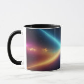 Kosmische Lichtkollision Leuchtender Raum Abstrakt Tasse (Links)