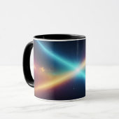 Kosmische Lichtkollision Leuchtender Raum Abstrakt Tasse (Vorderseite Links)