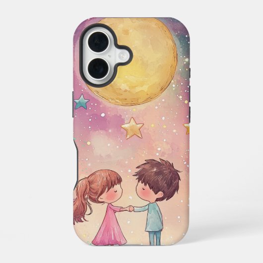 Kosmische Liebe: Anime Starry Night Phone Case iPhone 16 Hülle (Rückseite)