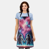 Kosmische Liebe Astronaut-Schürze - All-over-Print Schürze (Getragen)