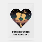 Kosmische Liebe Geschichte Herz mit Liebe und Fox  Acrylschild (Vorderseite)