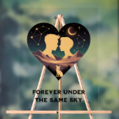 Kosmische Liebe Geschichte Herz mit Liebe und Fox  Acrylschild (Neutral)