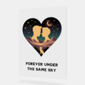 Kosmische Liebe Geschichte Herz mit Liebe und Fox  Acrylschild (Winkel)