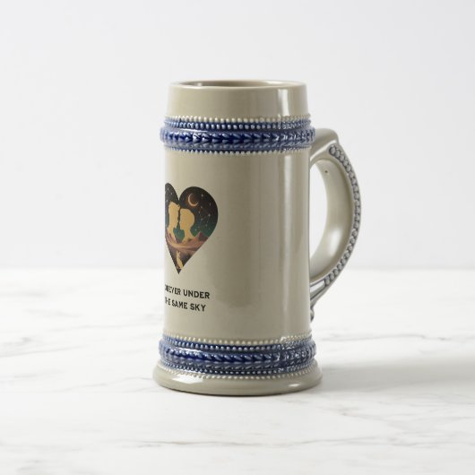 Kosmische Liebe Geschichte Herz mit Liebe und Fox  Bierglas (VorderseiteRechts)