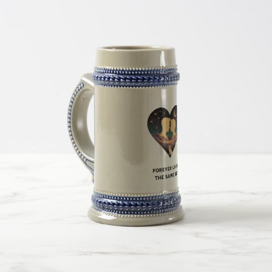 Kosmische Liebe Geschichte Herz mit Liebe und Fox Bierglas (Vorderseite Links)